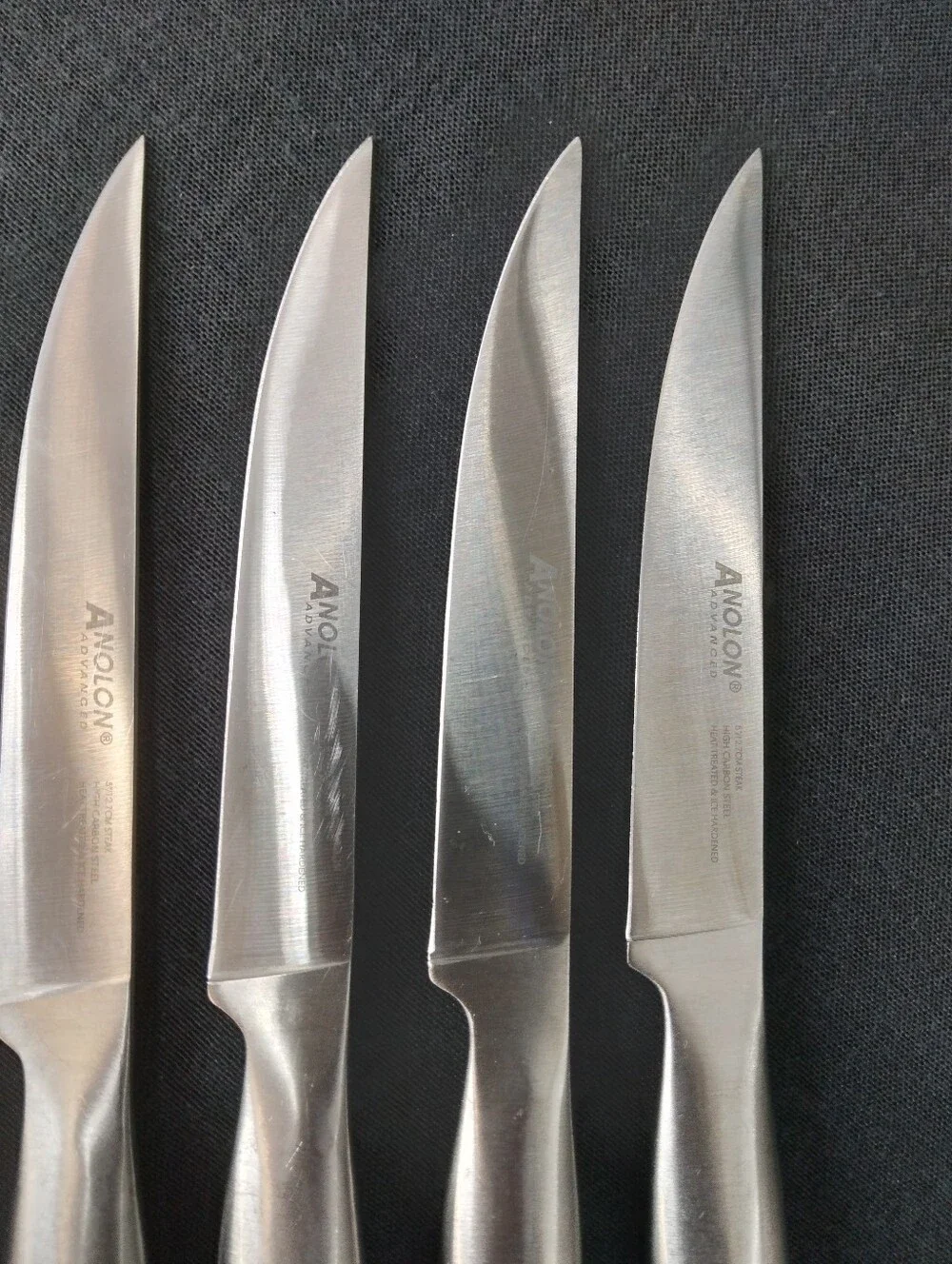 Set of 6 Analon Carbon Steel Steak Knives Heat Treated Ice Hardened 5
